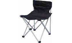 Turystyczne krzesło składane kempingowe z oparciem BasicNature Travelchair Standard, Czarne