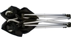 Turystyczne krzesło składane kempingowe z oparciem BasicNature Travelchair Standard, Czarne