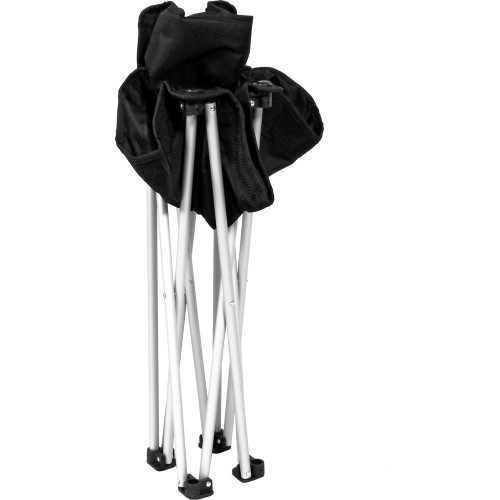 Turystyczne krzesło składane kempingowe z oparciem BasicNature Travelchair Standard, Czarne