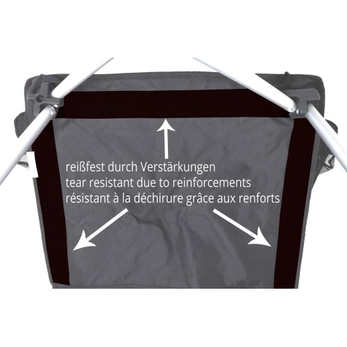 Turystyczne krzesło składane kempingowe z oparciem BasicNature Travelchair Standard, Czarne