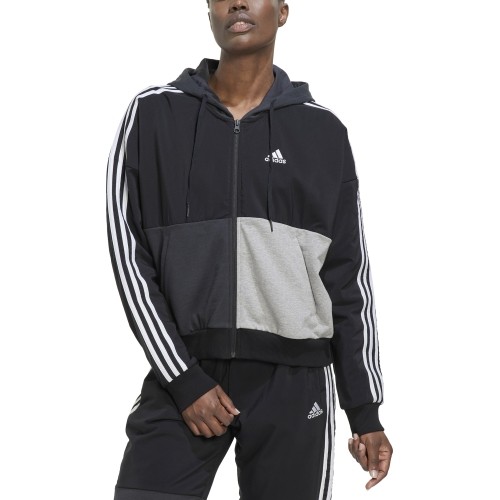 Adidas bluza damska rozpinana, szaro-czarna, HC8833