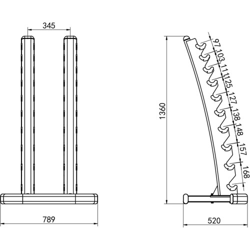 STR37 PIONOWY STOJAK NA HANTLE KOMERCYJNY HMS