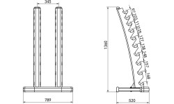 STR37 PIONOWY STOJAK NA HANTLE KOMERCYJNY HMS