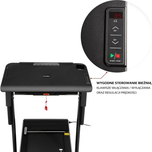 Bieżnia elektryczna ze stolikiem LOOP12 Multi Black HMS