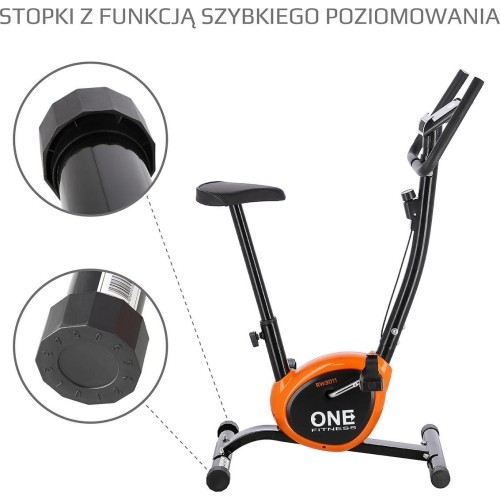 Rower Treningowy One Fitness Rw3011, Czarno-pomarańczowy
