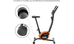 Rower Treningowy One Fitness Rw3011, Czarno-pomarańczowy