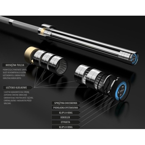 Gryf olimpijski GO900 z zaciskami Lock Jaw HMS Premium
