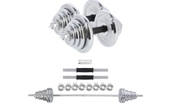 Zestaw regulowanych hantli chromowanych w walizce HMS STC55 - 55 kg