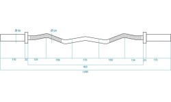Łamany gryf olimpijski HMS GOL160 - 120 cm