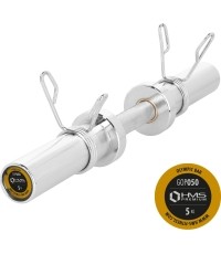 Krótki gryf olimpijski GOP050 z zaciskami sprężynowymi, 5 kg, 50 cm, HMS