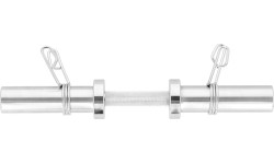 Krótki gryf olimpijski GOP050 z zaciskami sprężynowymi, 5 kg, 50 cm, HMS