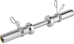 Krótki gryf olimpijski GOP050 z zaciskami sprężynowymi, 5 kg, 50 cm, HMS