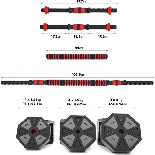 SGC20 SZTANGA I HANTLE KOMPOZYTOWE HMS - 20 kg