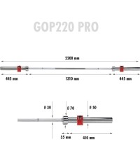 Drążek Olimpic HMS GOP220, 2200mm + Szczęka Zatrzaskowa ZG1000R