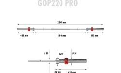 Gryf olimpijski HMS GOP220, 2200 mm + zacisk ZG1000R