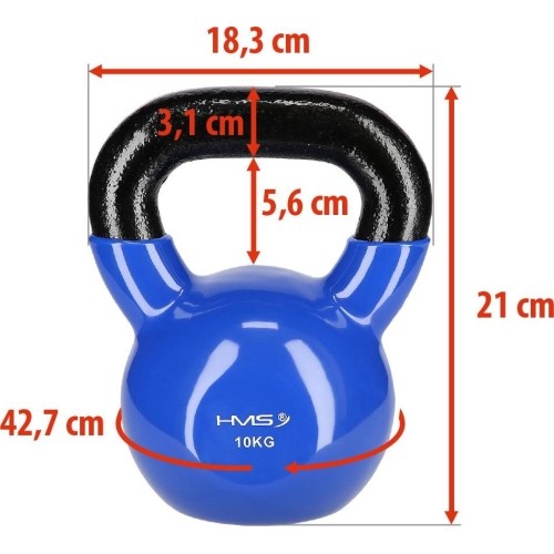 Kettlebell gumowany HMS KNV - 10 kg