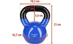 Kettlebell gumowany HMS KNV - 10 kg