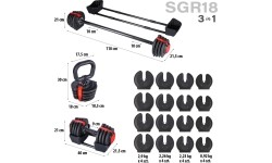 SGR18 PRO SET 3W1 REGULOWANE HANTLE 20 KG HMS