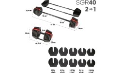 SGR40 PRO SET 2W1 REGULOWANE HANTLE 40 KG HMS