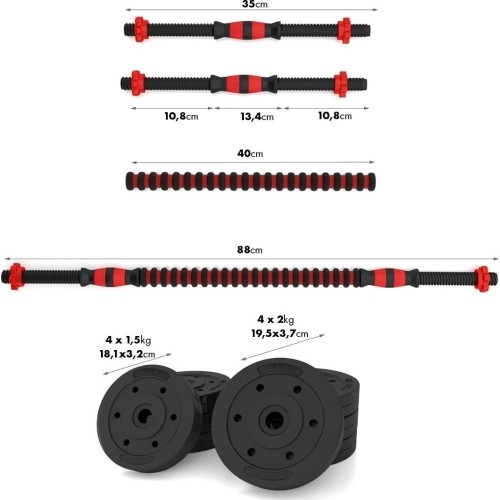 ZESTAW SZTANGI I HANTLI KOMPOZYTOWYCH SGP15 HMS - 15 kg