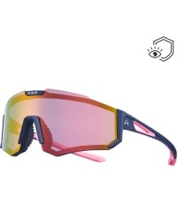 Sportowe okulary przeciwsłoneczne Altalist Kizuna z polaryzacją - Blue-Pink with Pink Lenses