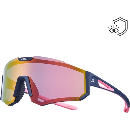 Sportowe okulary przeciwsłoneczne Altalist Kizuna z polaryzacją - Blue-Pink with Pink Lenses