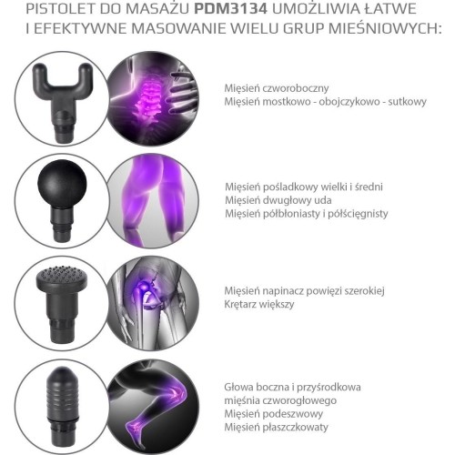 PDM3134I ZŁOTY PISTOLET DO MASAŻU HMS