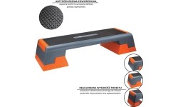 Step do aerobiku treningowy do ćwiczeń HMS Premium AS007 - czarno-pomarańczowy