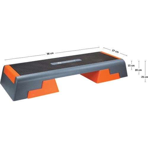 Step do aerobiku treningowy do ćwiczeń HMS Premium AS007 - czarno-pomarańczowy