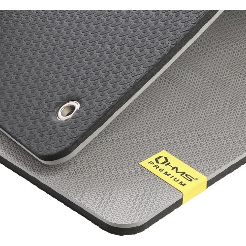 Mata treningowa HMS Premium MFK07 jasnoszaro-czarna, 120x60cm, EVA 15mm