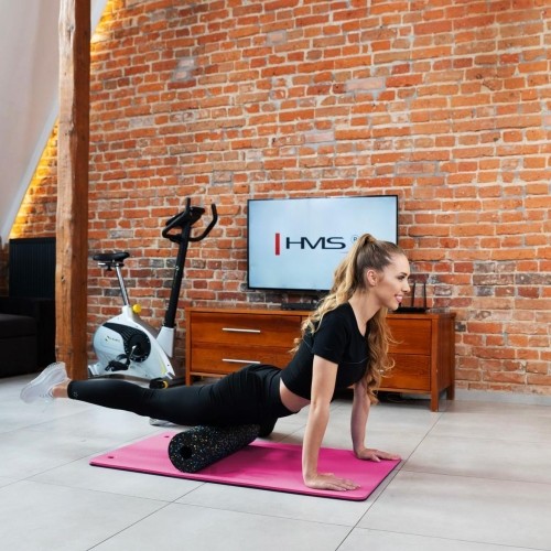 Mata treningowa do ćwiczeń Fitness HMS MFK02, Różowo-czarna