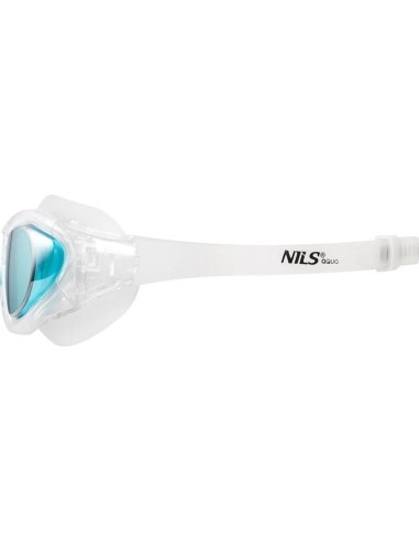 NQG280MAF BIAŁE JUNIORSKIE OKULARY PŁYWACKIE/MASKA NILS AQUA