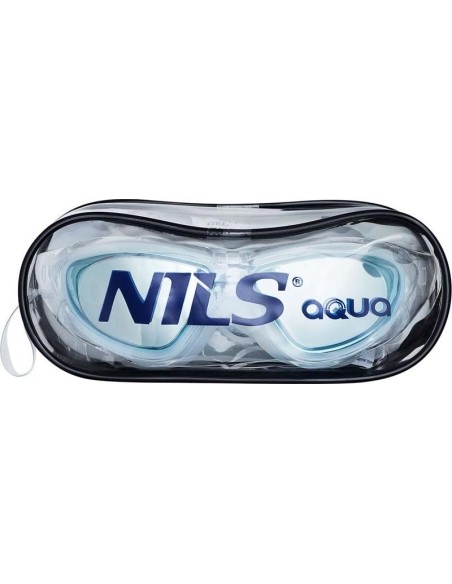 NQG280MAF BIAŁE JUNIORSKIE OKULARY PŁYWACKIE/MASKA NILS AQUA