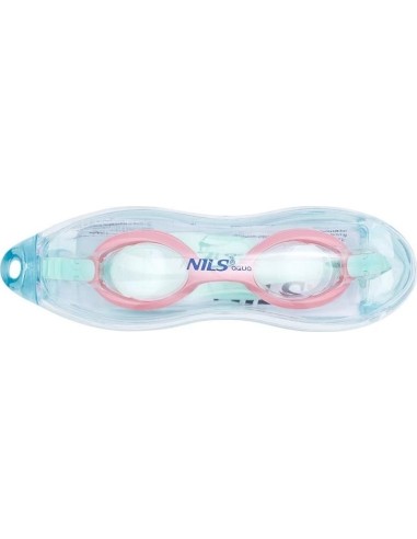 NQG700AF MIĘTOWE/RÓŻOWE JUNIORSKIE OKULARY PŁYWACKIE NILS AQUA
