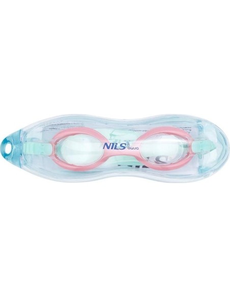 NQG700AF MIĘTOWE/RÓŻOWE JUNIORSKIE OKULARY PŁYWACKIE NILS AQUA