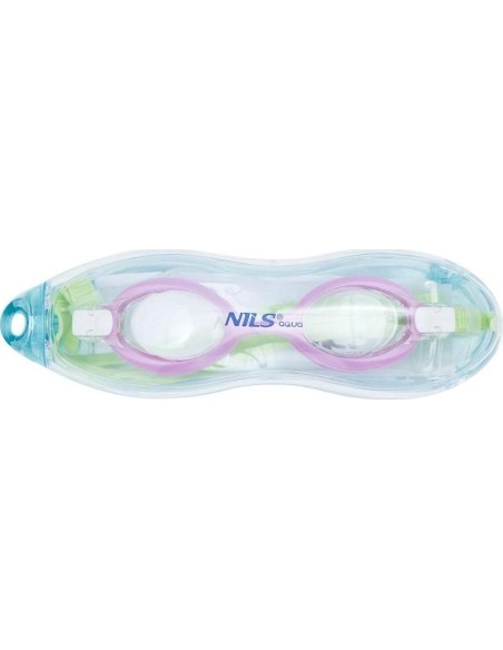 NQG700AF ZIELONO-FIOLETOWE JUNIORSKIE OKULARY PŁYWACKIE NILS AQUA