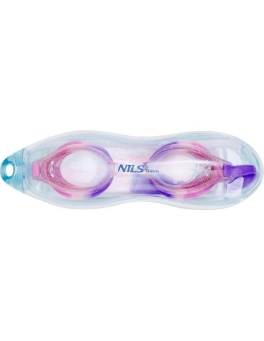 NQG870AF RÓŻOWE JUNIORSKIE OKULARY PŁYWACKIE NILS AQUA