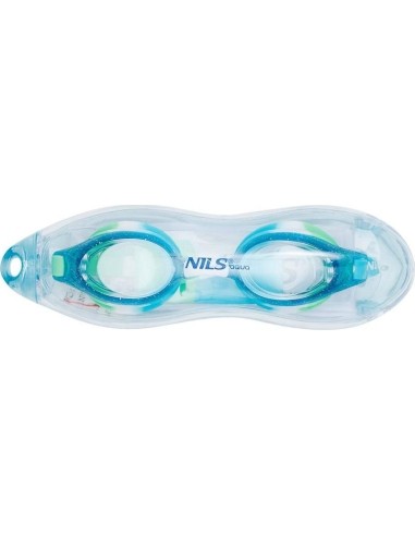 NQG870AF NIEBIESKIE JUNIORSKIE OKULARY PŁYWACKIE NILS AQUA
