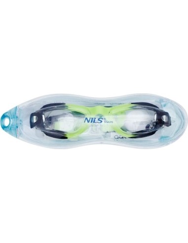 NQG770AF CZARNO-ZIELONE JUNIORSKIE OKULARY PŁYWACKIE NILS AQUA