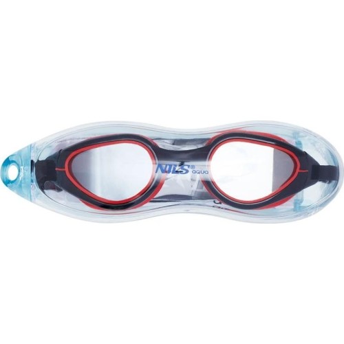 NQG480MAF CZARNO-CZERWONE OKULARY PŁYWACKIE NILS AQUA