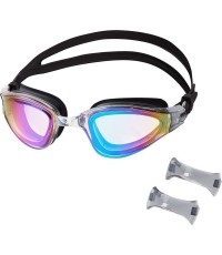 NQG180MAF CZARNE/TĘCZOWE OKULARY PŁYWACKIE NILS AQUA
