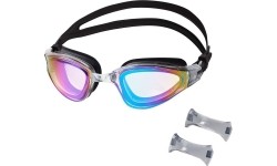 NQG180MAF CZARNE/TĘCZOWE OKULARY PŁYWACKIE NILS AQUA
