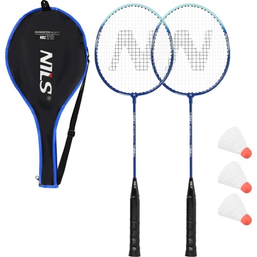 NRZ210 ALUMINIOWY ZESTAW RAKIET DO BADMINTONA + 3 LOTKI + POKROWIEC 1/2 NILS