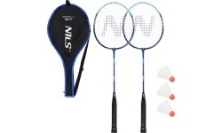 NRZ210 ALUMINIOWY ZESTAW RAKIET DO BADMINTONA + 3 LOTKI + POKROWIEC 1/2 NILS