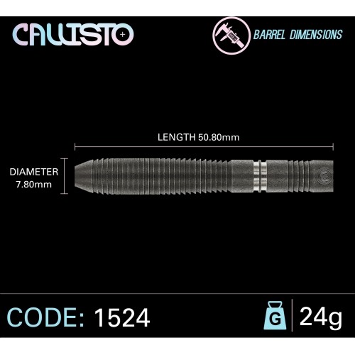 Rzutki Winmau Callisto 2 z końcówką ze stali wolframowej 90%
