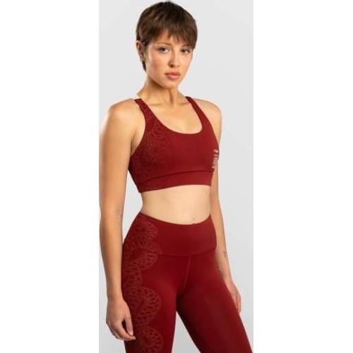 Damski biustonosz sportowy Venum Serpenti - bordowy/kość słoniowa