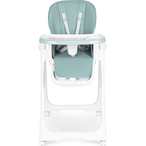 Krzesełko fotelik do karmienia regulacja wysokości ekoskóra pasy podwójna tacka