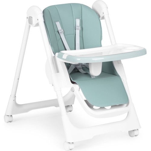 Krzesełko fotelik do karmienia regulacja wysokości ekoskóra pasy podwójna tacka