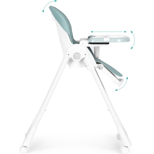 Krzesełko fotelik do karmienia regulacja wysokości ekoskóra pasy podwójna tacka