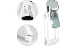 Krzesełko fotelik do karmienia regulacja wysokości ekoskóra pasy podwójna tacka